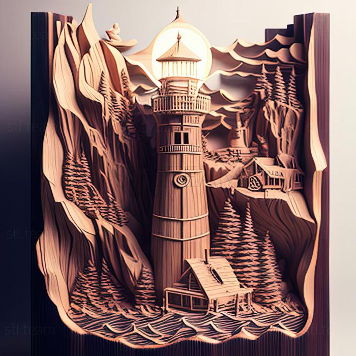 3D модель Битва за маяк Света Сияния Битва в Асаги (STL)